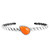 Orange Stachelauster-Silberarmreif (Desert Chic)