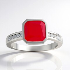 Anello in argento con Calcedonio Lampone
