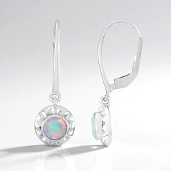 Pendientes en plata con Ópalo Welo AAA (de Melo Essence)