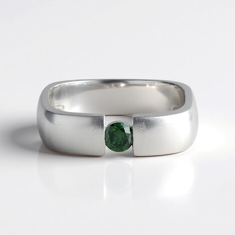 Anello in argento con Diamante Verde I2 (de Melo Essence)