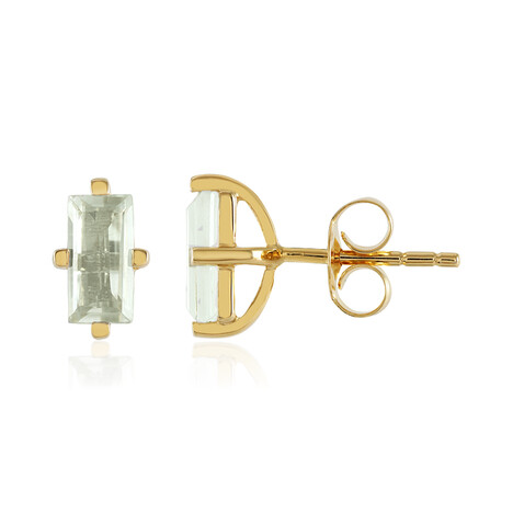 Grüner Amethyst-Silberohrringe