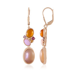 Peach Moonstone Silver Earrings (KM by Juwelo)