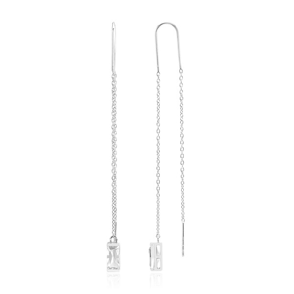 Pendientes en plata con Topacio blanco