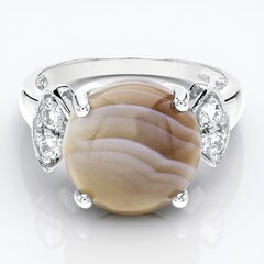 Anello in argento con Agata Botswana