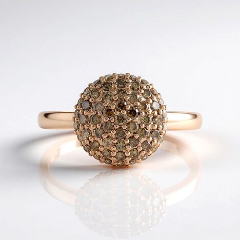 Anello in oro con Diamante Champagne I2 (de Melo Gold)