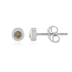Pendientes en plata con Diamante champán I2