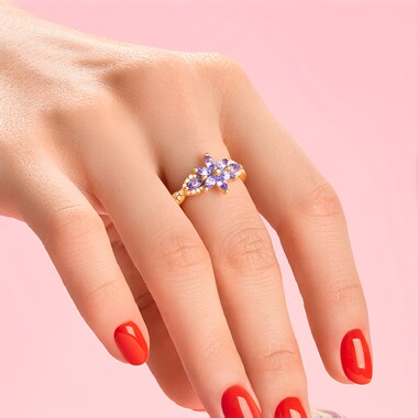 Anillo en plata con Tanzanita