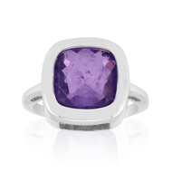 Purpurfarbener Pastell-Quarz-Silberring (MONOSONO COLLECTION)