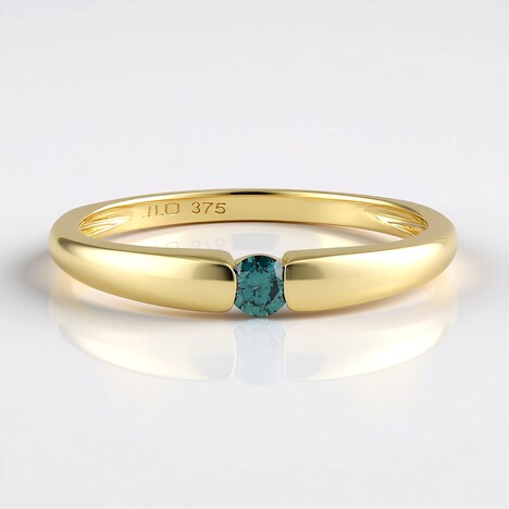Anello in oro con Diamante Blu I2
