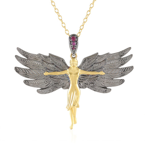 Burmesischer Rubin-Silberhalskette (Gems en Vogue)