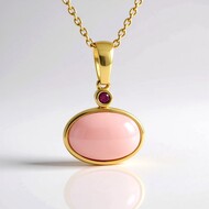 Collier en argent et Opale rose (KM by Juwelo)