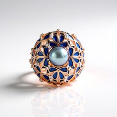 Anello in argento con Perla Tahitiana (Adela Silber)
