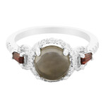 Anello in argento con Quarzo Fumè