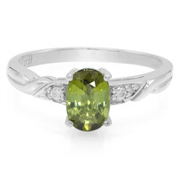 Anello da uomo placcato in platino con Tormalina Cuprian