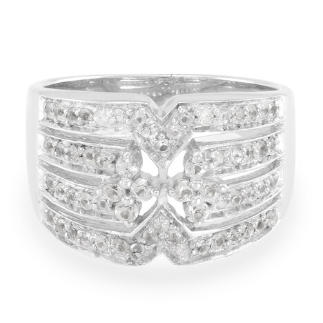 Zilveren ring met witte saffieren