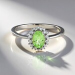 Anello in argento con Granato Menta Merelani