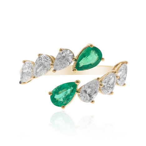 Gouden ring met AAA Zambia smaragden (CIRARI)