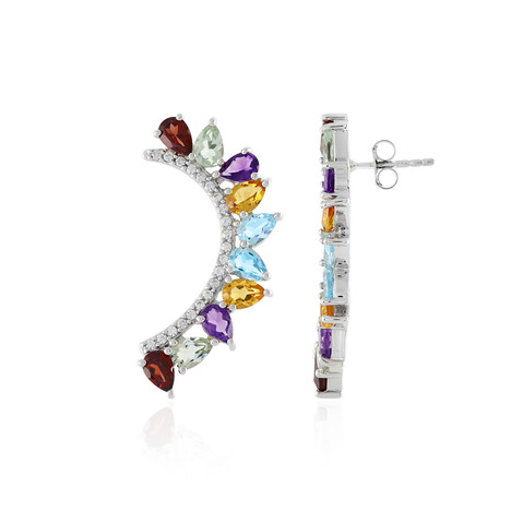 Edelstein-Silberohrringe