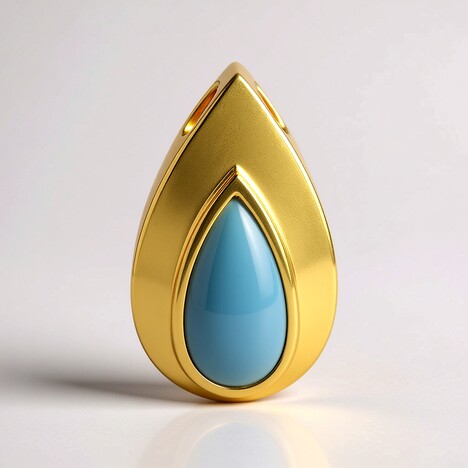Ciondolo in argento con Calcedonio Blu (MONOSONO COLLECTION)