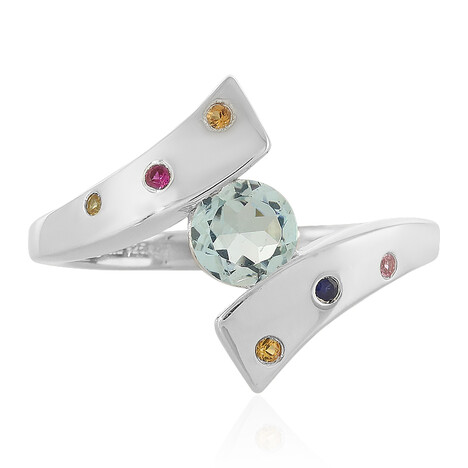 Anillo en plata con Topacio azul cielo