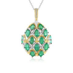 Collier en argent et Emeraude de Zambie (Gems en Vogue)