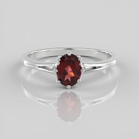 Anello in argento con Granato Mozambico