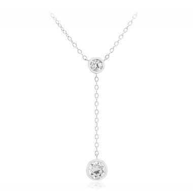 Weißer Topas-Silbercollier