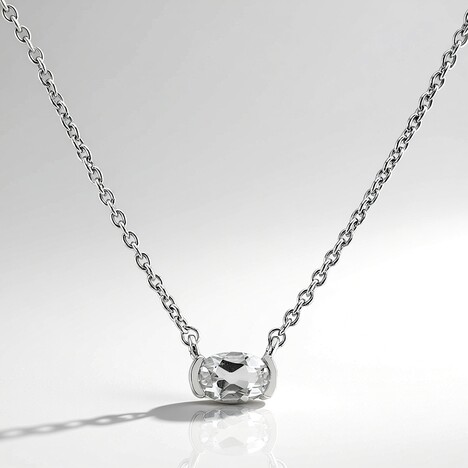 Collier en argent et Topaze blanche