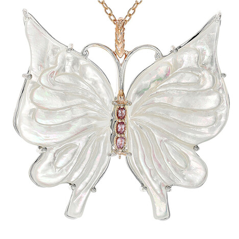 Zilveren halsketting met parelmoer (Gems en Vogue)