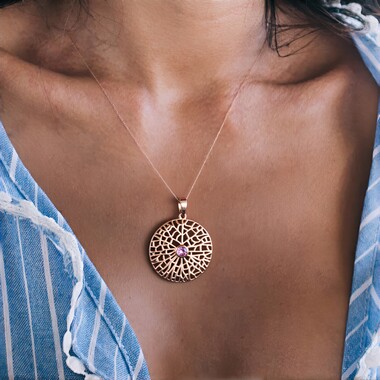 Ciondolo in argento con Tormalina Rosa Nigeriana (SAELOCANA)