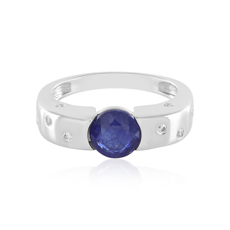 Bague en argent et Saphir bleu de Madagascar (de Melo)