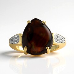 Anello in oro con Agata di Fuoco
