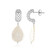Pendientes en plata con Perla blanca Freshwater (MONOSONO COLLECTION)