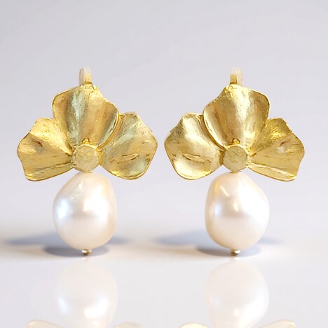 Orecchini in argento con Perla d'Acqua Dolce Bianca (Joias do Paraíso)