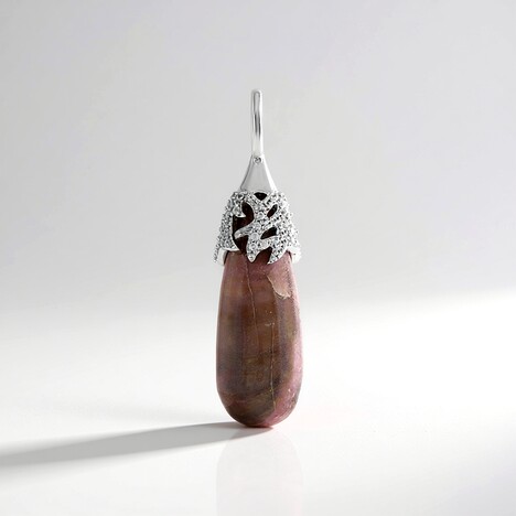 Ciondolo in argento con Quarzo Guava (MONOSONO COLLECTION)