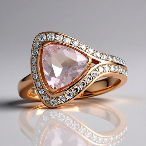 Anello in oro con Berillo Rosa non riscaldato