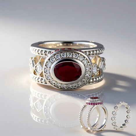 Anello in argento con Granato Malawi (Dallas Prince Designs)