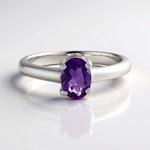 Anello in argento con Ametista Uruguay