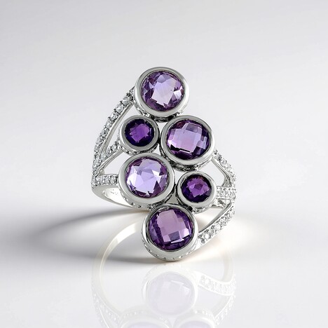 Anello in argento con Ametista Rose de France