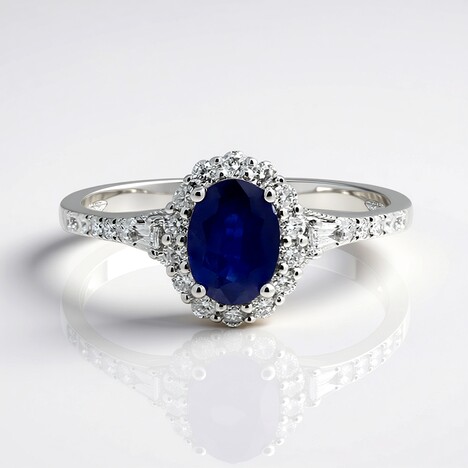 Anello in oro con Zaffiro Ceylon Blu (CIRARI)