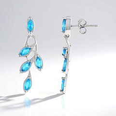 Orecchini in argento con Apatite Blu Neon