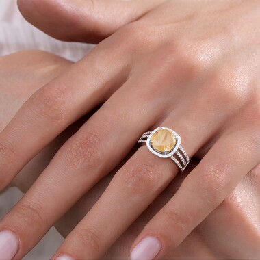 Rutile Quartz Silver Ring