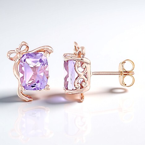 Orecchini in argento con Ametista Rose de France (Gems en Vogue)