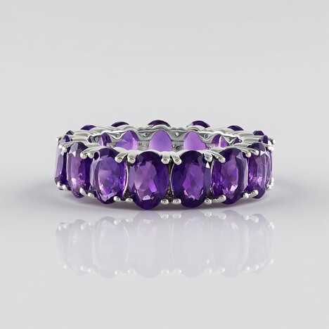 Anello in argento con Ametista Zambiana