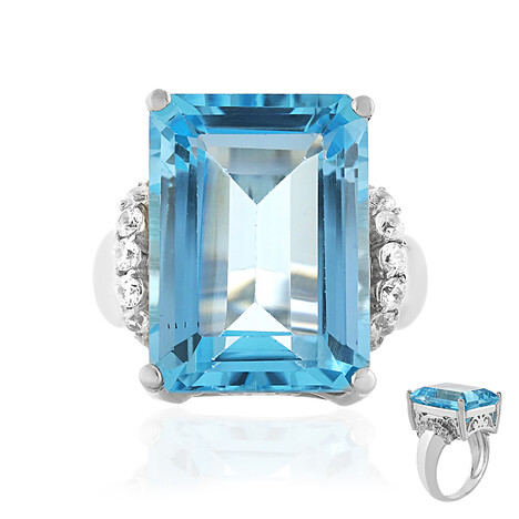 Himmelblauer Topas-Silberring