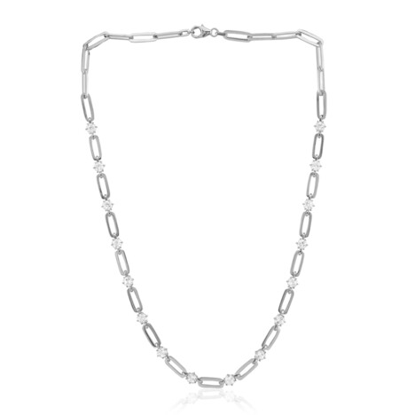 Weißer Topas-Silbercollier