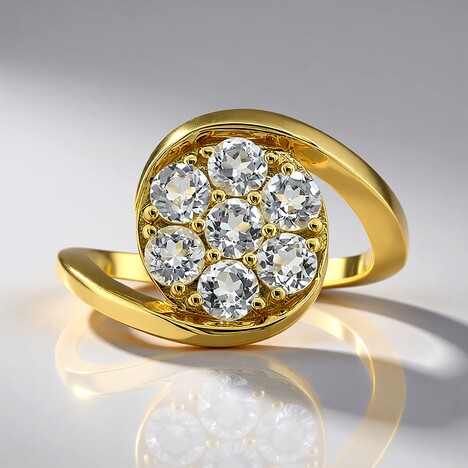 Anello in oro con Danburite Rosa del Messico