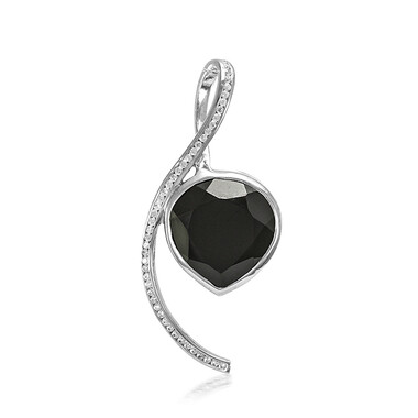 Schwarzer Onyx-Silberanhänger (MONOSONO COLLECTION)