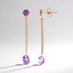 Orecchini in argento con Ametista Rose de France