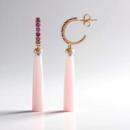 Zilveren oorbellen met roze chalcedonen (KM by Juwelo)